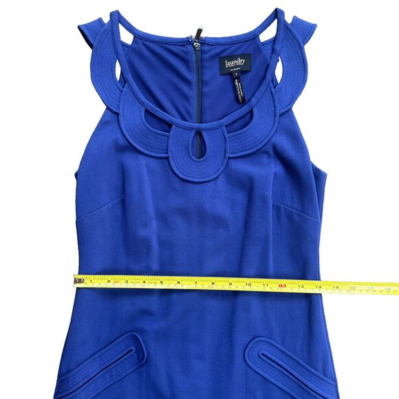 Laundry by Shelli Segal Blue Sleeveless Dress Size 4 - Picture 5 of 16
